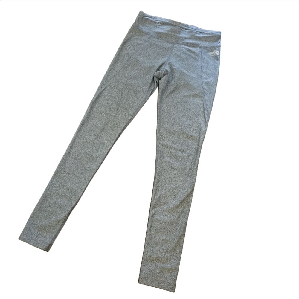 The North Face Women's Grey Athletic Leggings, Rear Ruching, Size Small
